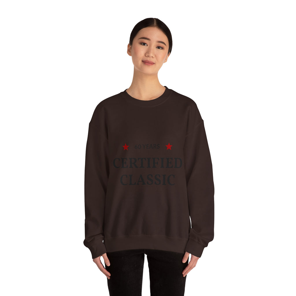 Crewneck Sweatshirt - "60 Years Certified Classic" Retro Anniversary Pullover