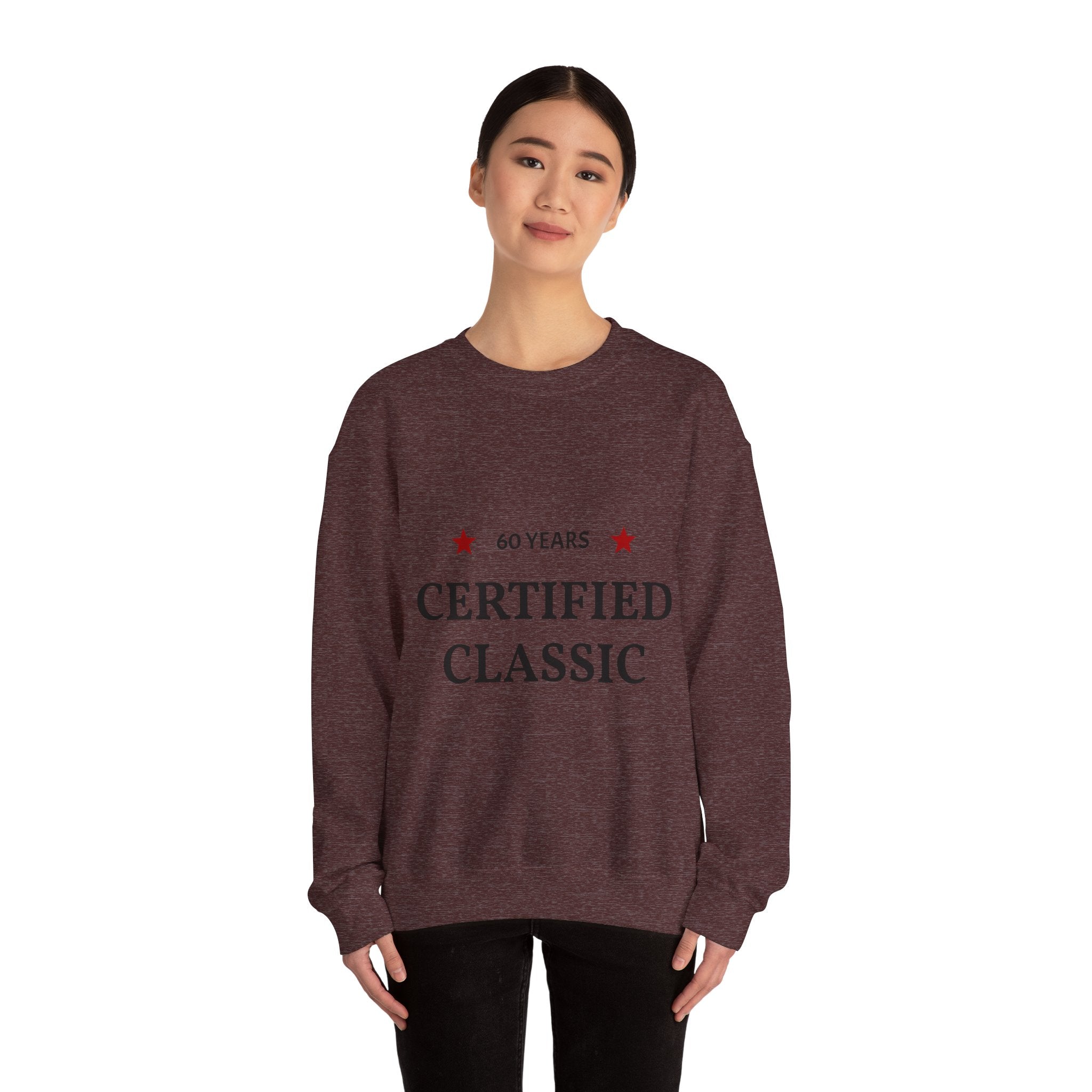 Crewneck Sweatshirt - "60 Years Certified Classic" Retro Anniversary Pullover