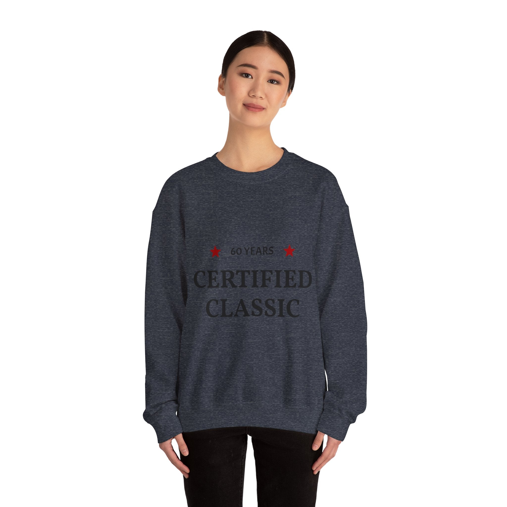 Crewneck Sweatshirt - "60 Years Certified Classic" Retro Anniversary Pullover