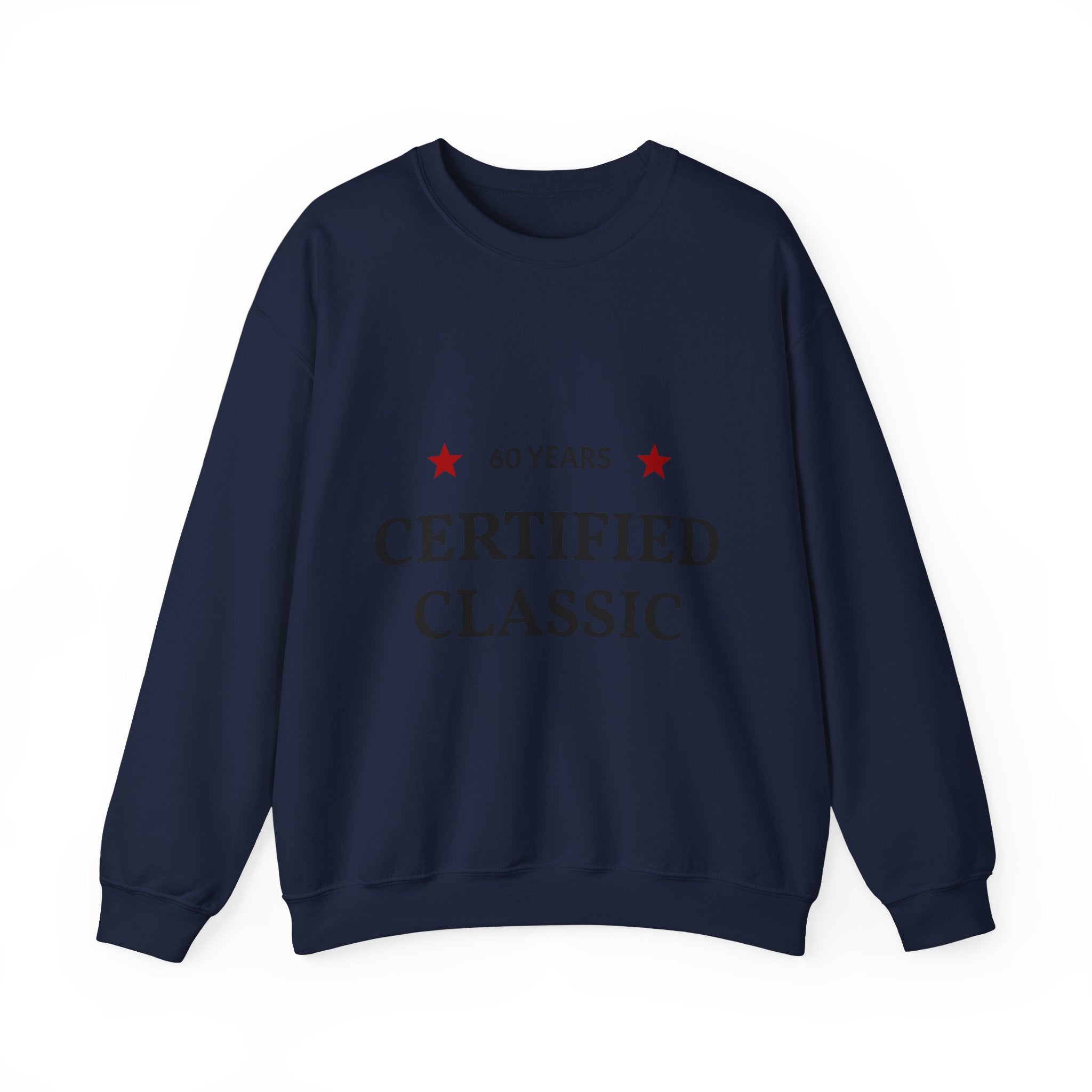 Crewneck Sweatshirt - "60 Years Certified Classic" Retro Anniversary Pullover