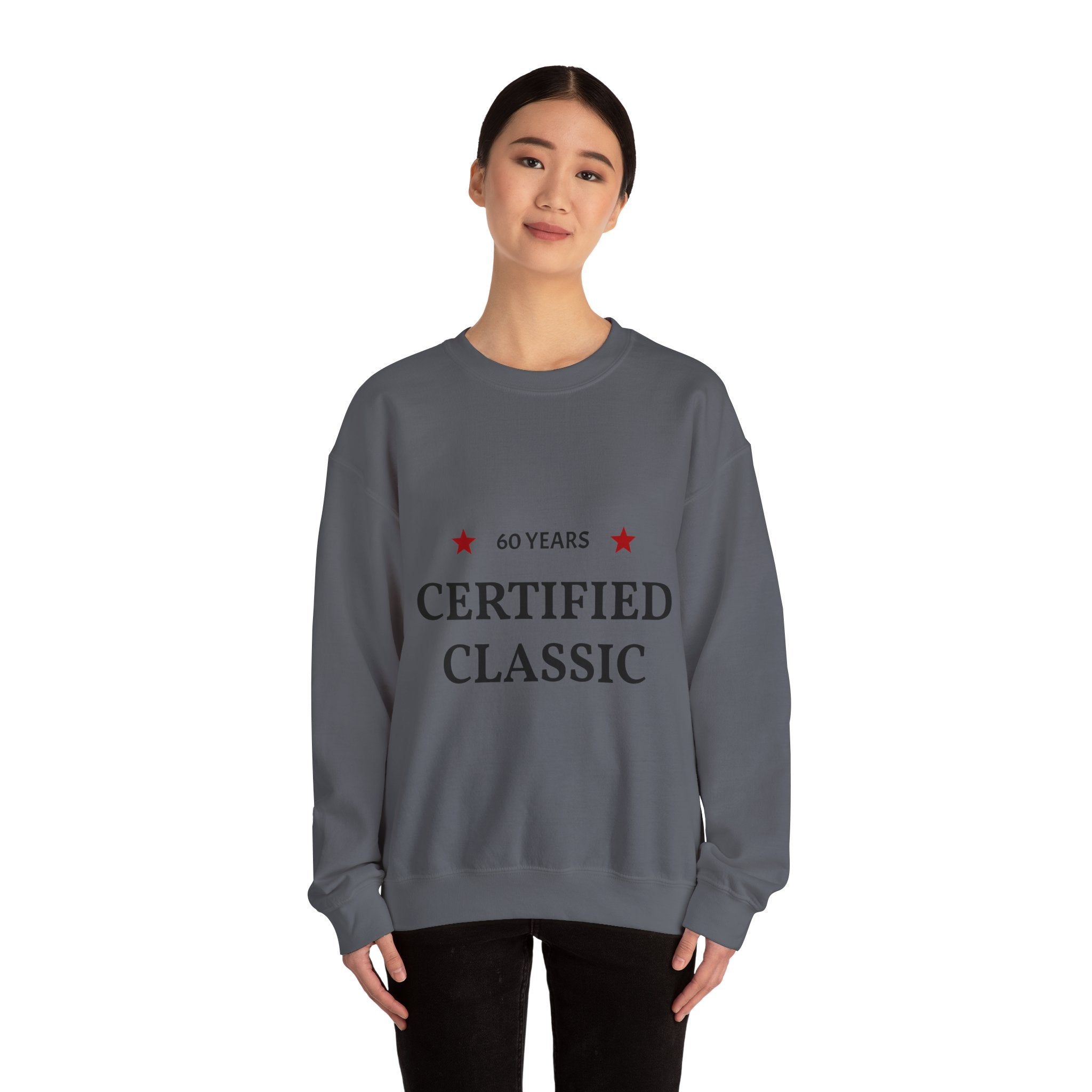 Crewneck Sweatshirt - "60 Years Certified Classic" Retro Anniversary Pullover