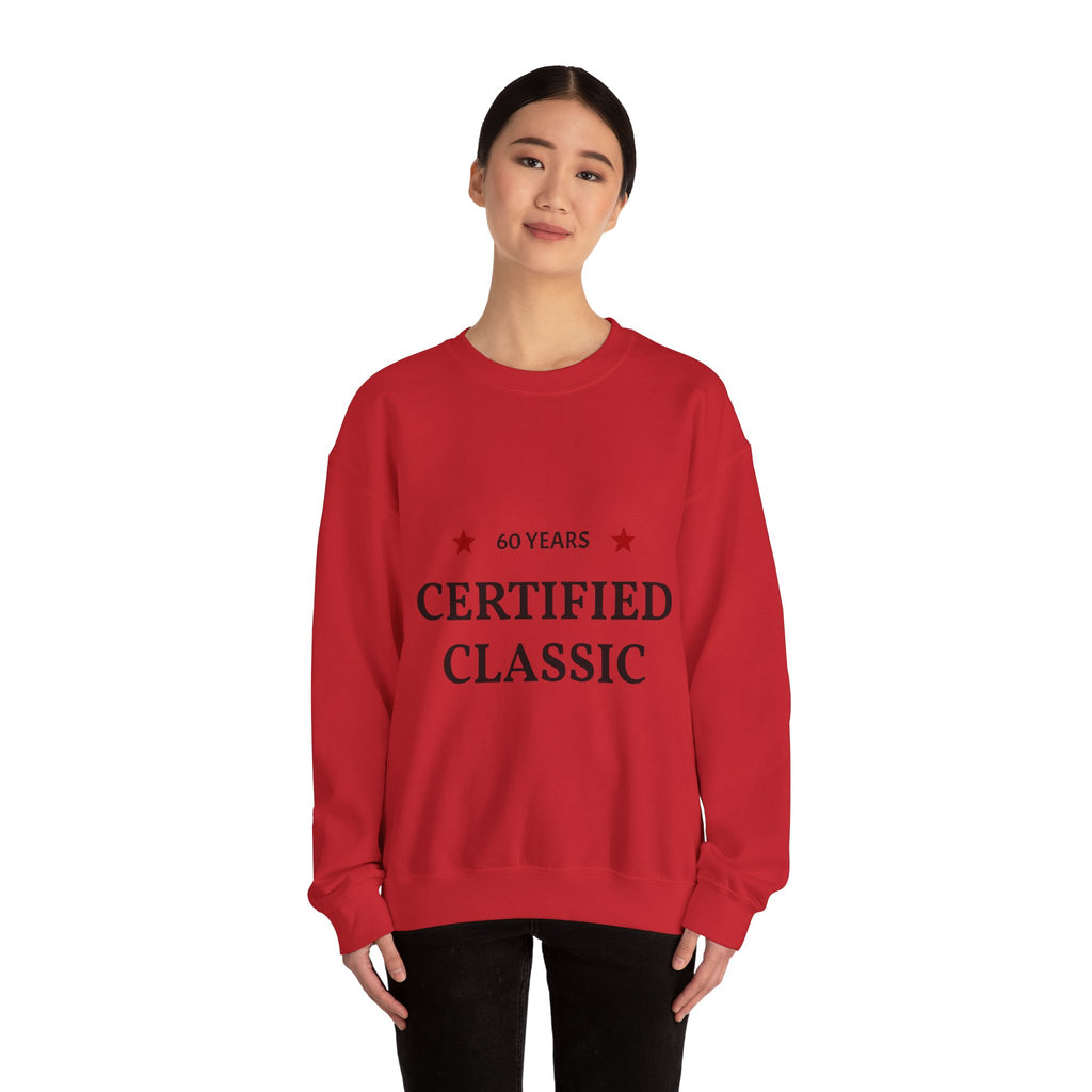 Crewneck Sweatshirt - "60 Years Certified Classic" Retro Anniversary Pullover