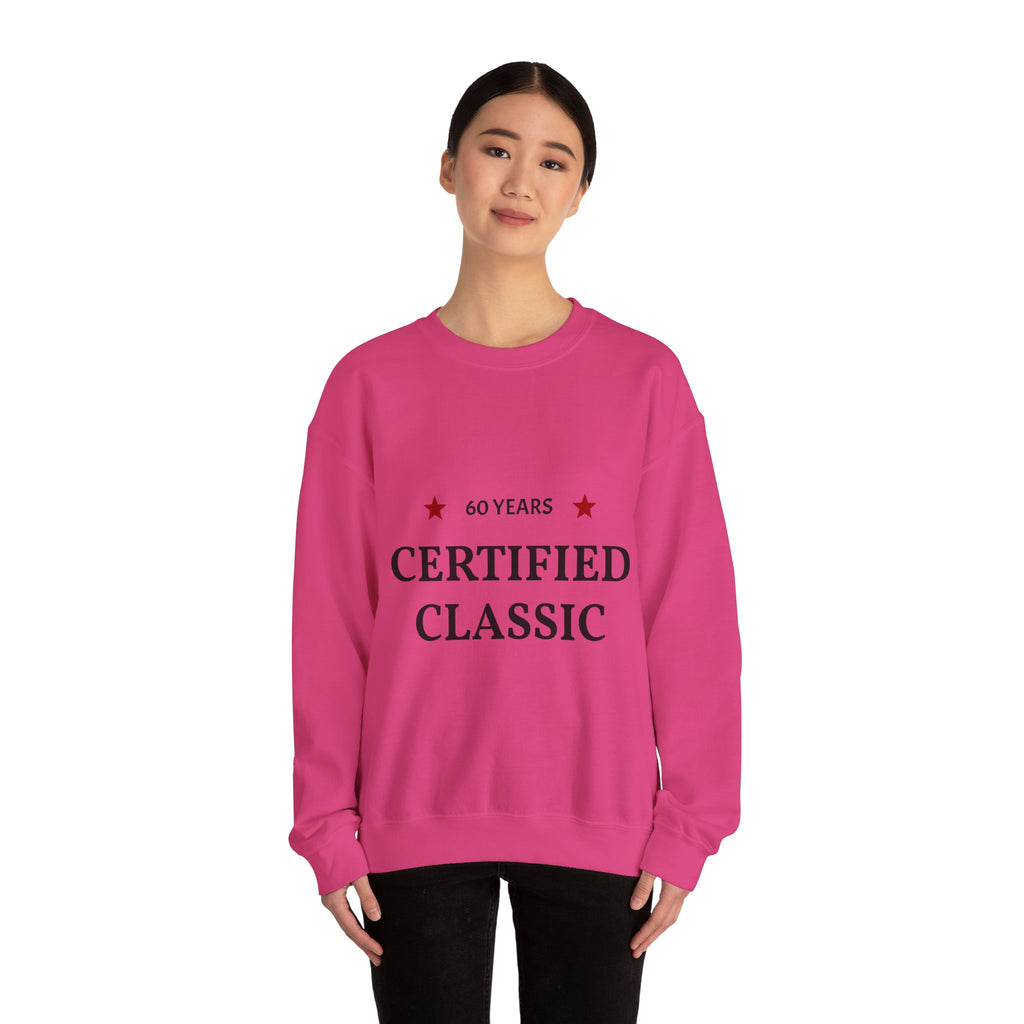 Crewneck Sweatshirt - "60 Years Certified Classic" Retro Anniversary Pullover