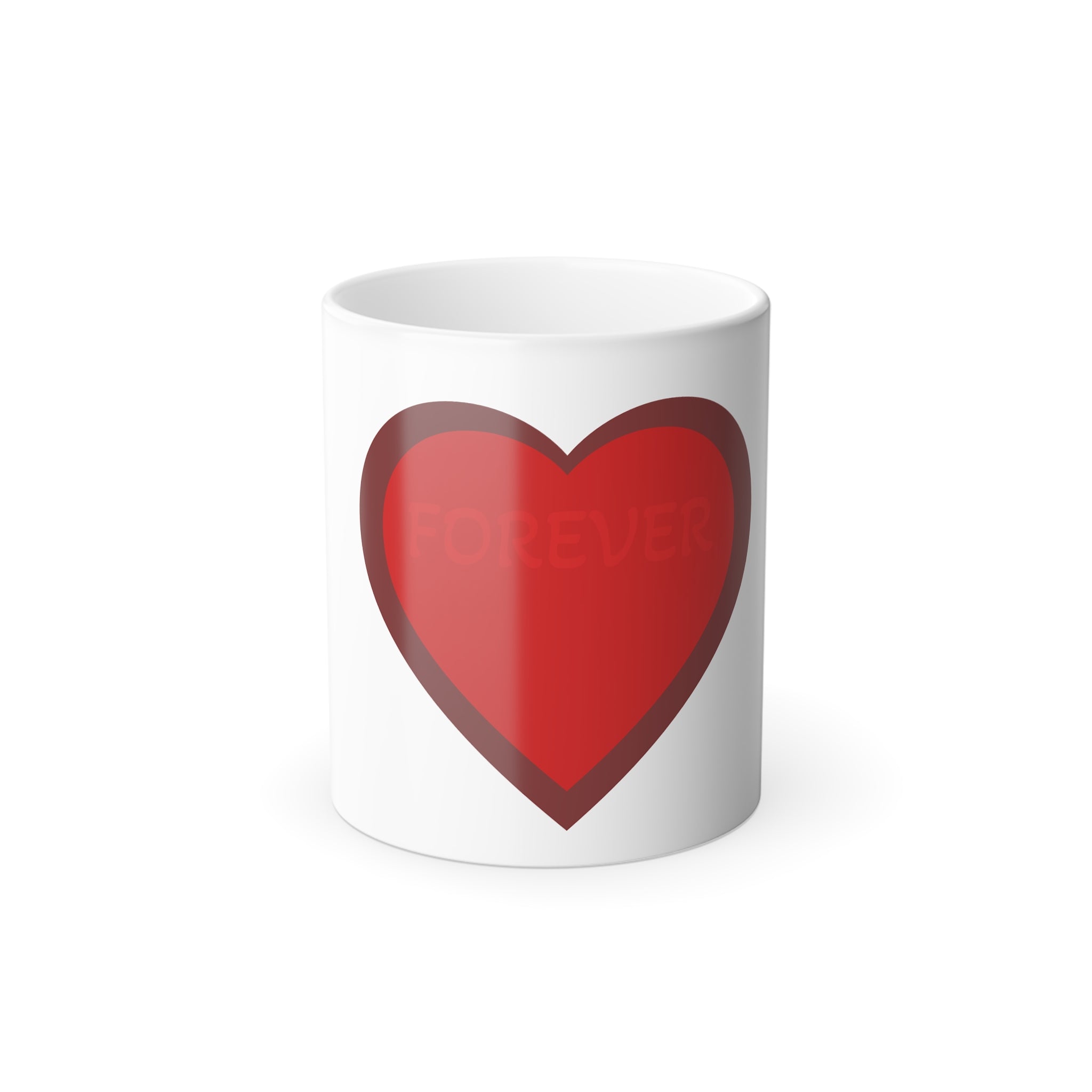 Color-Changing Heart Mug — 'Forever' Design, 11 oz